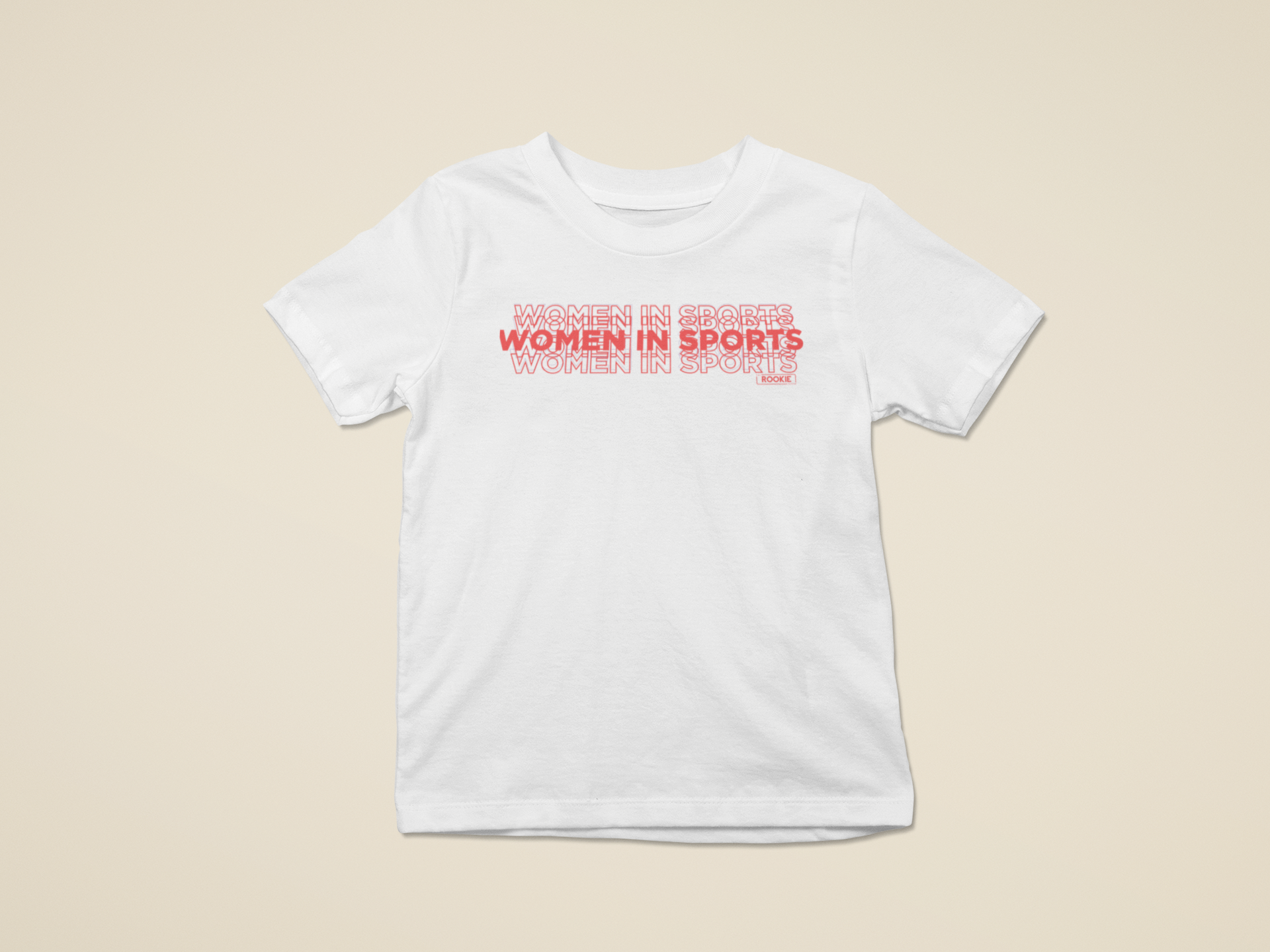 White and Red Women in Sports Shirt