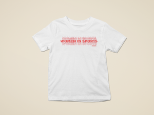 White and Red Women in Sports Shirt