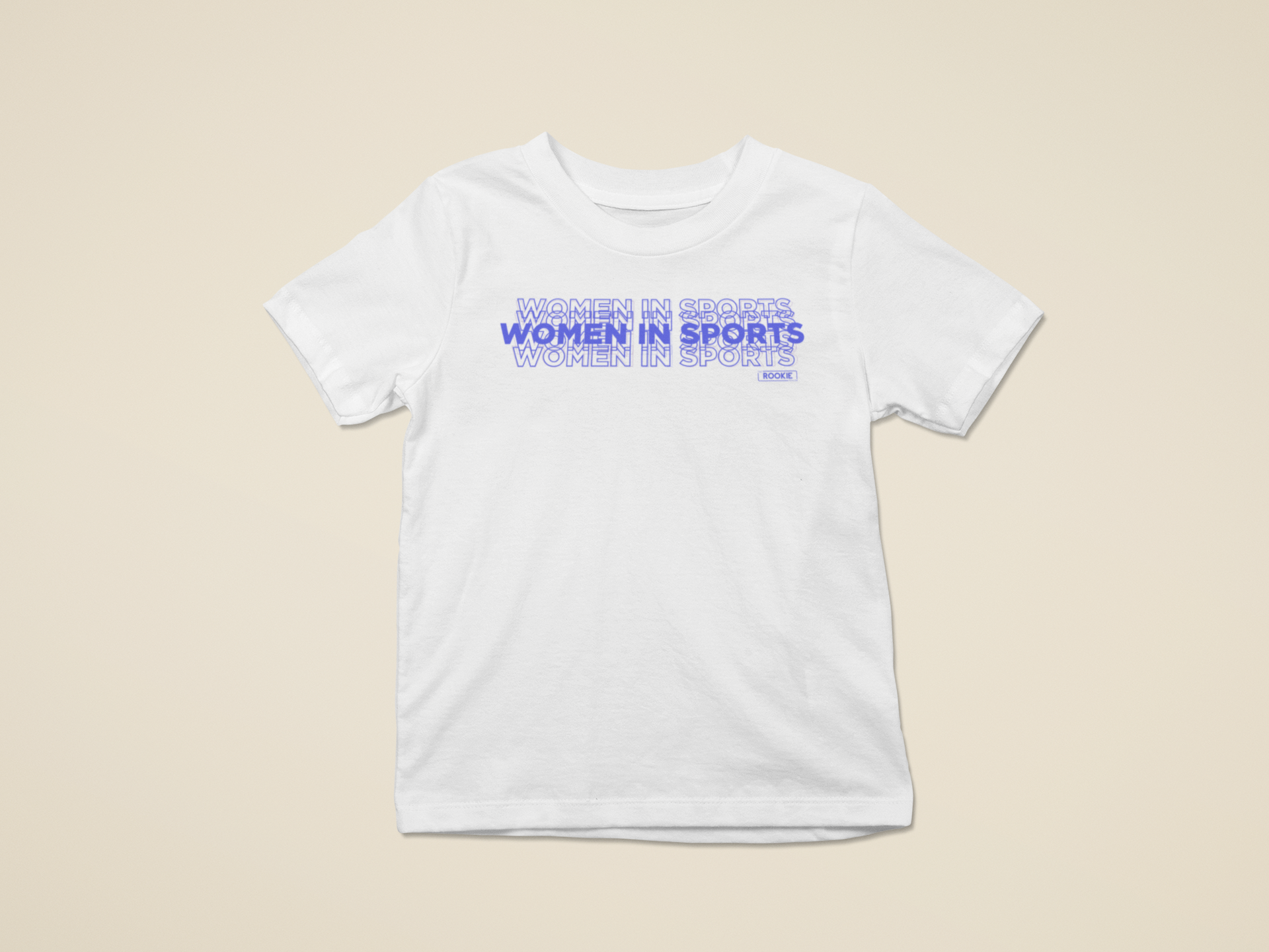 White and Blue Women in Sports Shirt